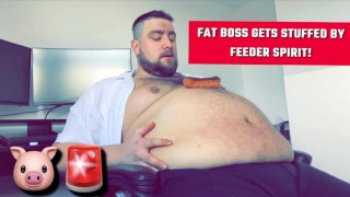 FAT FEEDEE BOSS STUFFED BY SPIRIT! Feedee belly stuffing weight gain teaser!