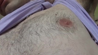Close-up of body hair, nipples and armpits