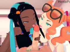 Threesome Nessa x Sonia Pokemon hentai Uncensored