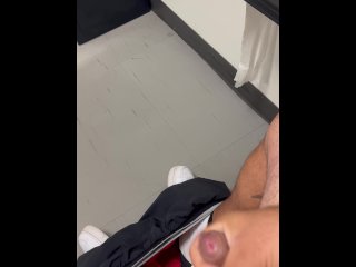 amateur, vertical video, solo male, public bathroom