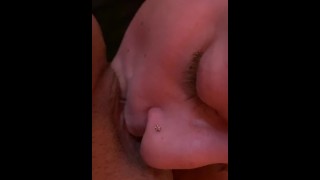 Close-Up View Of Me Sucking Her Sexy Swollen Clit