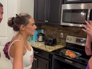 trans girl and dirty danii baking a cake gone wild fucking trans couple