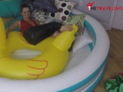 Preview 5 of Big inflatable duck meets its match Becky LeSabre