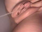 Preview 2 of Watch Me Stretch My Pussy And Squirt In The Bath, Then Finish Myself Off In Bed!! SO WET!!