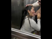 Preview 5 of STEP SISTER SUCK MY HARD COCK IN THE ELEVATOR