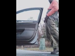 Outdoor enthusiast feeling jolly goes trigger happy