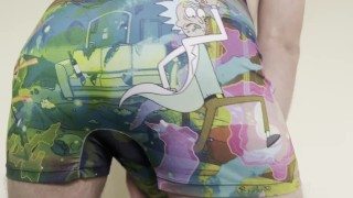 Twink in undies - Rick and Morty Freegun colorful boxers masturbation