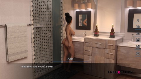 Dreams of Desires Scene 1 - Alex Watching his Landlady while she taking shower and Jerking