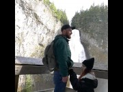 Preview 4 of Fucking outdoors in front of a public waterfall