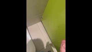 Cum in public toilet with stranger