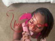 Preview 1 of Ebony keeps sucking after BWC cums