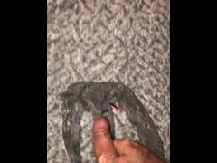 Masturbation Where I Found My Wifes Dirty Panties To Sniff, Taste, Cum On & Clean Up