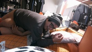 Nerdy Disabled Boy & Daddy Sneak away from Family Dinner to Fuck