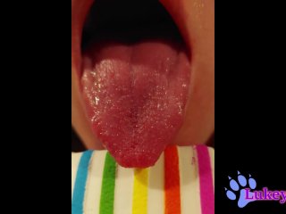 60fps, licking, solo female, asmr