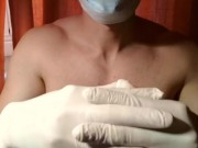 Preview 5 of asmr massage with latex gloves and mask