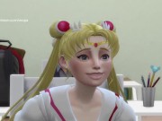 Preview 3 of [TRAILER] SAILOR MOON CHEATING ON BOYFRIEND WITH TWO CLASSMATES