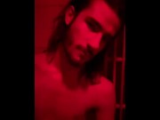 Preview 6 of Public sauna fucking. Jerk off big cock and kiss curious friend. Cruising blowjob, risky masturbatio