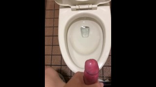 Massive ejaculation in public toilet