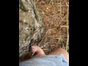 Preview 6 of Watering the tree with my fresh pee. Pissing outdoor is so hot