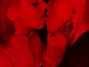 Preview 4 of Close up Intimate sloppy kissing - hot amateur lesbians
