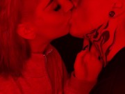 Preview 6 of Close up Intimate sloppy kissing - hot amateur lesbians