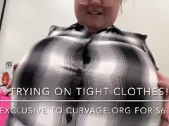 I GOT FATTER! TRYING ON TIGHT CLOTHES WHILE BEING TEASED! (Feedee BBW weight gain)