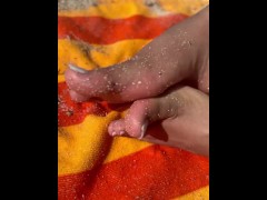Latina gets sand on her sexy feet