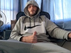 Edging my cock while having a smoke