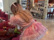 Preview 1 of Sasha Star | Sissy Maid Dusts for Daddy POV