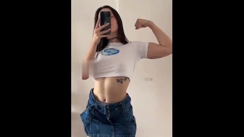 LATINA TEASE! Sexy Latina Shows Off Work Out Result