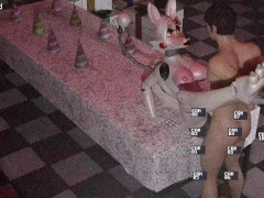 a very strange pizzeria with a very strange Mangle