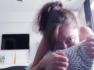 Hungry pussy is looking for a way to get a Huge orgasm pillow humping 2