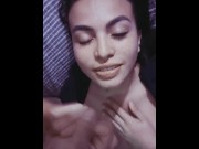 Preview 5 of I Want Your Cum Daddy - Colombian Teen with Stunning Eyes Takes it in the Face
