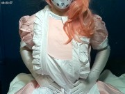 Preview 3 of Anime Cosplay Sissy Maid Crossdresser shows off for the camera