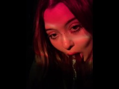 Russian slut sucks dick before going to bed))