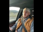 Preview 1 of Huge cumshot while driving