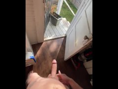 Starting the day off with a Stairway Masturbation featuring my HARD Dick!  Neighbors Wife see me?