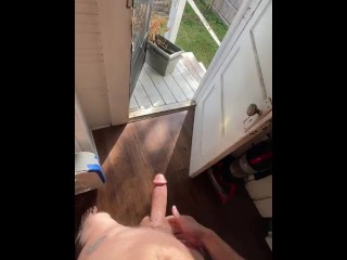 Starting the Day off with a Stairway Masturbation Featuring my HARD Dick! Neighbors Wife see Me?