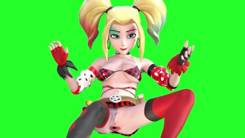 3D Cartoon anal prolapse gape Harley Quinn DC Gwen big tits Tennyson solo Gwen aheago tight pussy