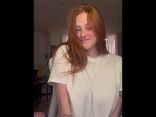 ginger, big tits, vertical video, redhead big tits