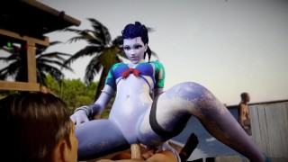 Viudo Sexo en la playa | Parodia porno de Overwatch