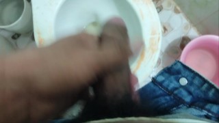 Masturbation in toilet home friend