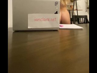 webcam, pov, solo female, school