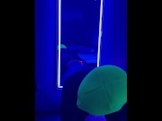 Preview 3 of I dress up like a slut in neon Blacklights and jerk off