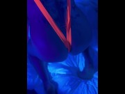 Preview 6 of I dress up like a slut in neon Blacklights and jerk off
