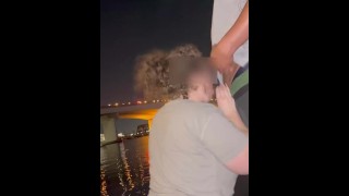 Public Water Front Dick Sucking CUMS IN MOUTH