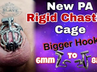 Novo Chastity Cage Rígido Prince Albert Gauge De Alongamento! Femdom Bondage BDSM Real Homemade MILF Step