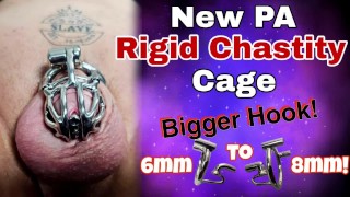 Stretching Prince Albert Gauge Femdom Bondage BDSM Real Homemade Milf Step New Rigid Chastity Cage