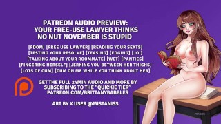 Vista previa de audio de Patreon: Su abogado de uso gratuito piensa que No Nut November es estúpido