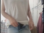 Preview 1 of Pissing down Piss running on my jeans